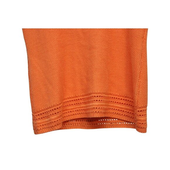 Soft Surroundings Sleeveless Sweater Large Pastel Orange Crochet Knit Boho Beach - Picture 3 of 11